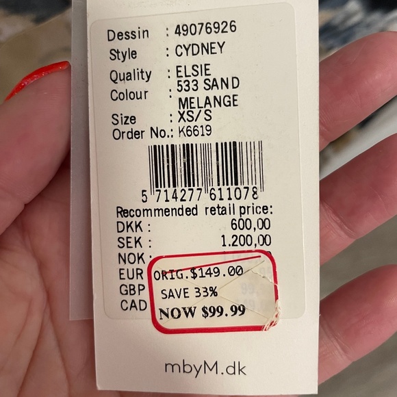 Unique Long sleeve Mini Dress XS White Navy & Beige - Picture 3 of 3